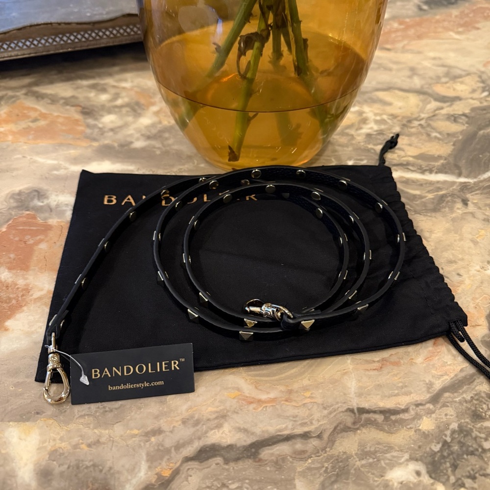 NWT✨ Bandolier Sarah Black Leather Studded Strap - Picture 3 of 7